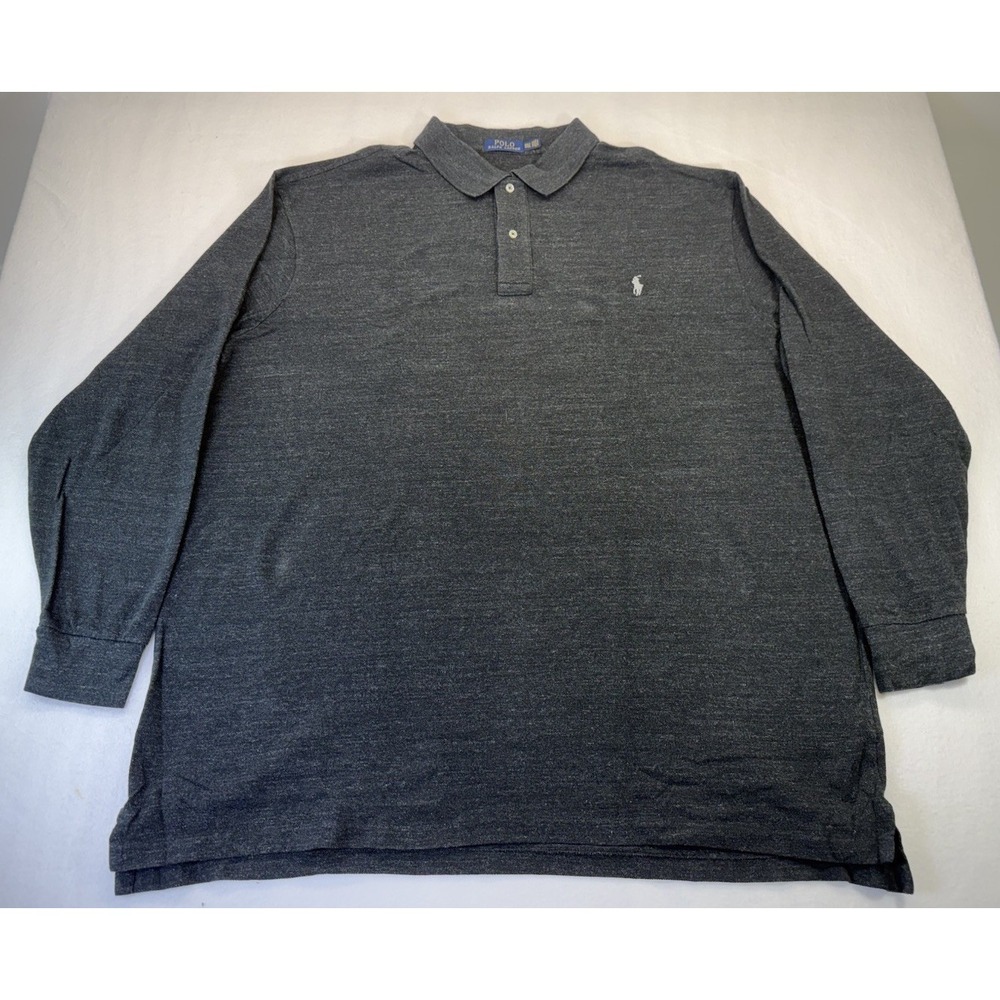 Ralph Lauren Polo Shirt Mens 3XLT Colored Pony Casual Long Sleeve White Pony